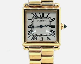 Cartier Tank Louis 1141 18k Yellow Gold Factory Diamonds Quartz