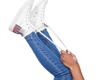 Trump 2024 MAGA Women’s high top canvas shoes