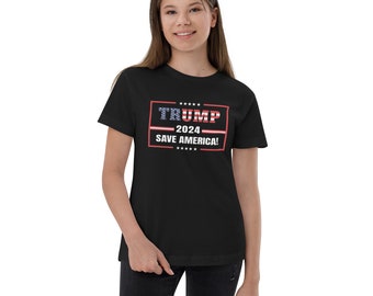 Trump 2024 MAGA Jugend Jersey T-Shirt