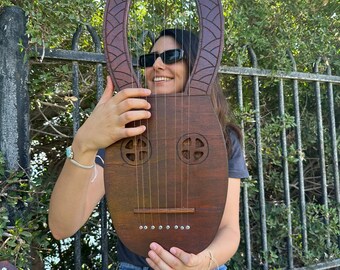 Talharpa 8 String Gudok Novgorod Lyre Viking Rebec Active,Professional Musical Instrument kalimba Gift, Stringed Instruments, Mahogany