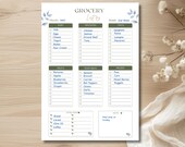 Grocery List Printable | Digital Grocery Planner | Grocery Checklist PDF | Meal Prep Organizer | GoodNotes Grocery List