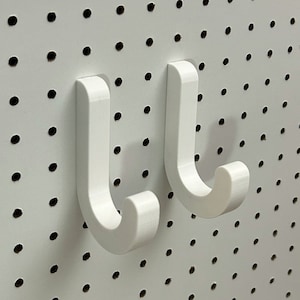Large Hook Sets for Standard Pegboard | 3D Printed Hooks fit 1/8&quot;, 3/16&quot;, or 1/4&quot; thick pegboard | Garage, Craft, Tool Storage