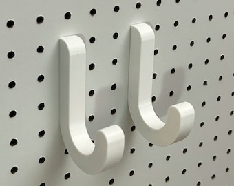 Large Hook Sets for Standard Pegboard | 3D Printed Hooks fit 1/8", 3/16", or 1/4" thick pegboard | Garage, Craft, Tool Storage