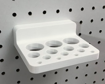 3D Printed Multi-Tool Holder for Pegboard | Fits 1/8", 3/16", 1/4" Thick | Scissors, Pliers, Screwdrivers | Durable PETG | Black or White