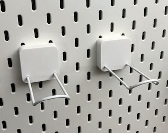 Double-Wire Holder Sets for IKEA Skadis Pegboard | 3D Printed Hook Clips | Garage, Craft, Tool Storage