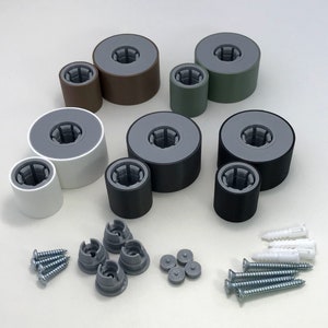 Standoffs for Signs, Picture Frames, Wall Art – Round Snap-Mount Hardware, Hidden Wall Mount – Set of 4