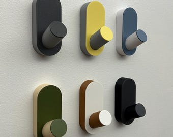 Wall Hook for Bags, Coats, Towels – Angled No-Slip Design – Low Damage Removable, No Anchors Needed – Nail-Mounted, Reusable, Custom Colors