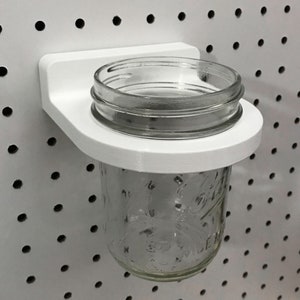 Mason Jar + Holder for Standard Pegboard