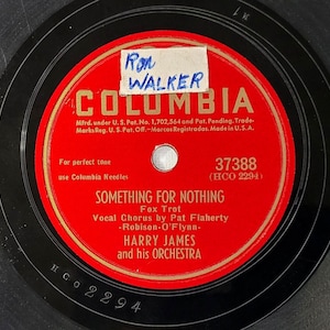 Harry James 78 Vinyl Record Something For Nothing / Tomorrow Columbia 37388 V++ Jazz 1947