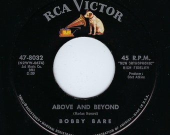 Bobby Bare ~ 45 Vinyl Record ~ Above And Beyond / Shame On Me - RCA Victor Records