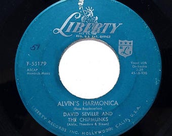David Seville & Chipmunks 45 Alvin's Harmonica / Mediocre on Liberty VG Novelty '59