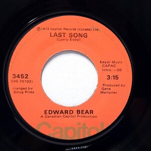 Edward Bear 45 RPM - Última canción / Mejor amigo - Capitol EX Rock &#39;72
