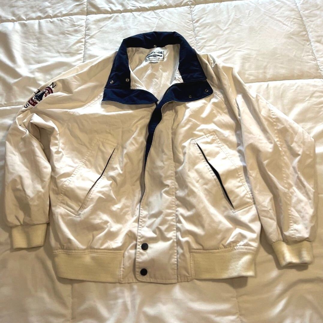Vintage Pacific Trail Mens Windbreaker White 
