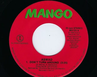 Aswad ~ 45 Vinyl Record ~ Don't Turn Around / Woman