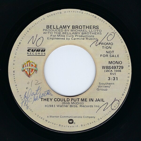 Bellamy Brothers ~ 45 Schallplatte Promo ~ Sie könnten mich ins Jail setzen (Stereo) / Mono