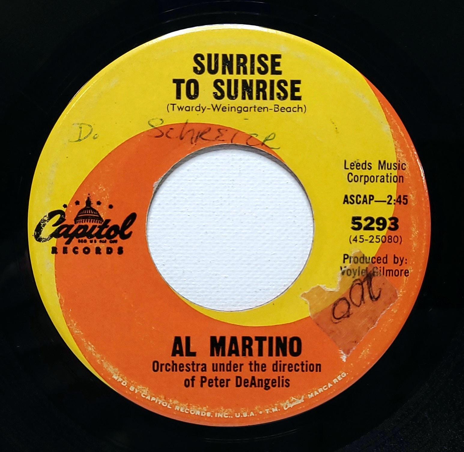 Al Martino ~ 45 Vinyl Record ~ We Could / Sunrise to Sunrise