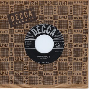 Bill Snyder ~ 45 Vinyl Record ~ Driftwood / Mysterioso - Decca Records