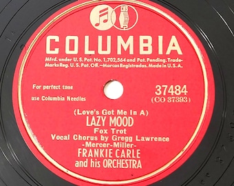 Frankie Carle 78 RPM Record: Lazy Mood, Lonely Feeling - 1947 Columbia