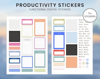 Productivity Stickers, Everyday Stickers for GoodNotes Functional Neutral Aesthetic Digital Planner Stickers for iPad, Digital Sticker Book