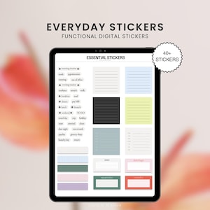 Everyday Stickers for iPad, Neutral Digital Stickers Aesthetic Digital Planner Stickers, Everyday Functional Digital Stickers for GoodNotes