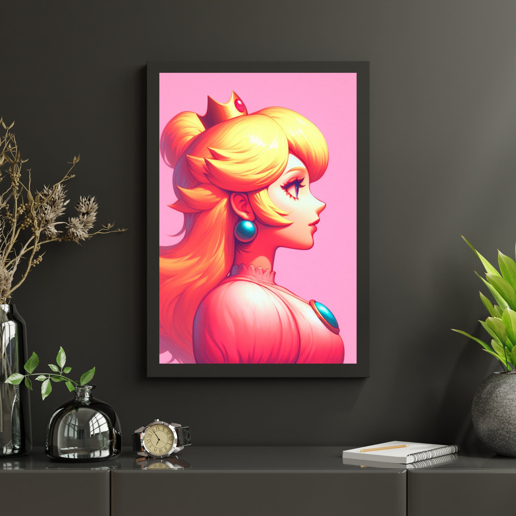 Super Mario Bros Princess Peach Nintendo Stretched Canvas Art Wall Decor  16x24 - Poster Foundry