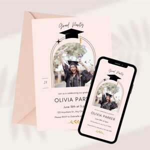 Minimalist Senior Announcement Card Modern Graduation Announcement Graduation Party Template Class of 2024 Grad Party Invite Grad Party