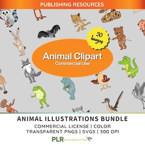Wildland Animal Color CLIPART Bundle for Children with Commerical Rights | Animals for Kids | High Resolution | US Letter Size | Digital PLR