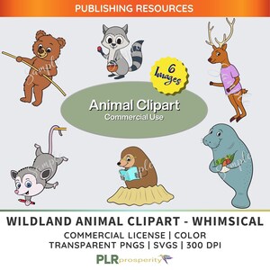 Whimsical Animals Clipart Bundle for Children with Commerical Rights | Animals for Kids | Animal Clipart | High Resolution | PNGS & SVGS