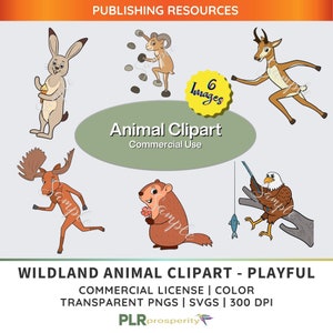Playful Clipart Bundle for Children with Commerical Rights | Animals for Kids | Animal Clipart | High Resolution | PNGS & SVGS | Digital PLR