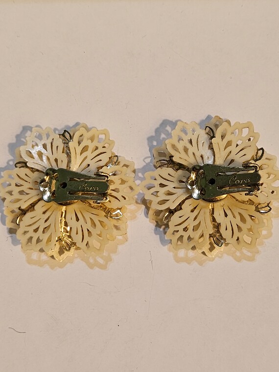 CORO reticulated flower earrings - image 3