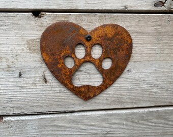 Corten Rusty Metal Dog Memorial Sign - Vintage Style Tribute for Beloved Pup - Pet Memorial Ornament - Metal Garden Pet Sign Fence Pet Sign