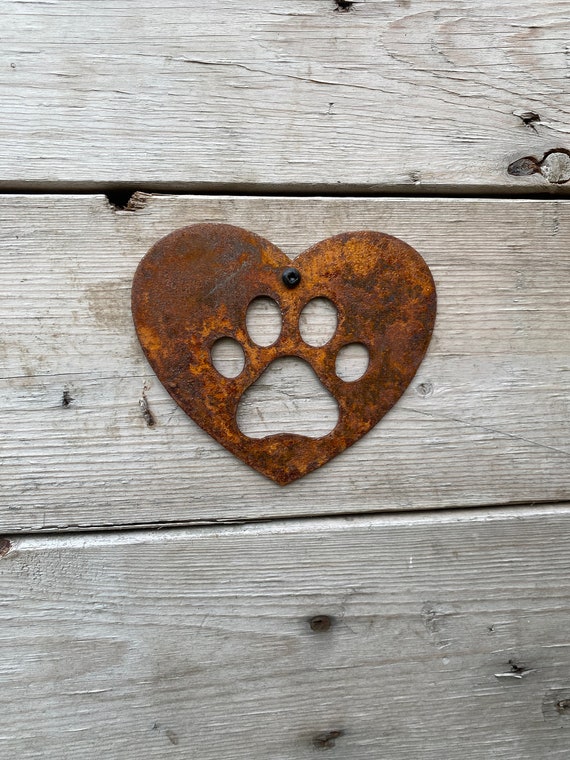 Corten Rusty Metal Dog Memorial Sign - Vintage Style Tribute for Beloved Pup - Pet Memorial Ornament - Metal Garden Pet Sign Fence Pet Sign