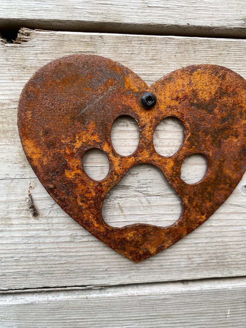 Corten Rusty Metal Dog Memorial Sign - Vintage Style Tribute for Beloved Pup - Pet Memorial Ornament - Metal Garden Pet Sign Fence Pet Sign image 2