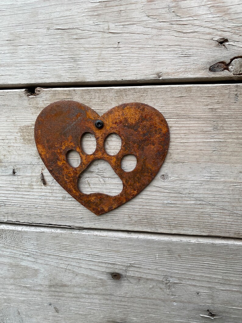 Corten Rusty Metal Dog Memorial Sign - Vintage Style Tribute for Beloved Pup - Pet Memorial Ornament - Metal Garden Pet Sign Fence Pet Sign image 3