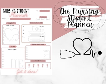 Nursing Student Planner, Study Organizer (Digital Download)