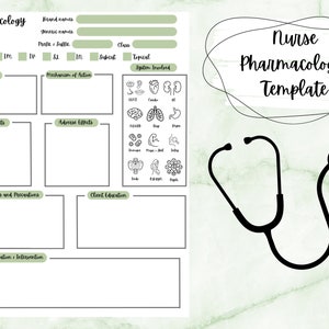 Pharmacology Template for Nursing School |  Pharmacology Notes | Nursing Notes | NCLEX | Nursing Study Guide | Digital Template