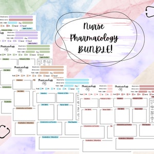 Bundle Pharmacology Template for Nursing School |  Pharmacology Notes | Nursing Notes | NCLEX | Nursing Study Guide | Digital Template