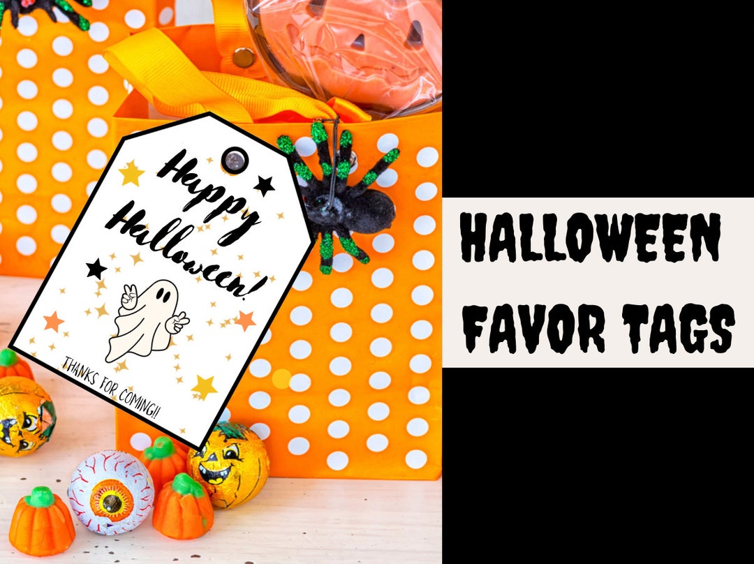 Halloween Favor Tags, Halloween Gift Tag, Costume Party Trick or Treat