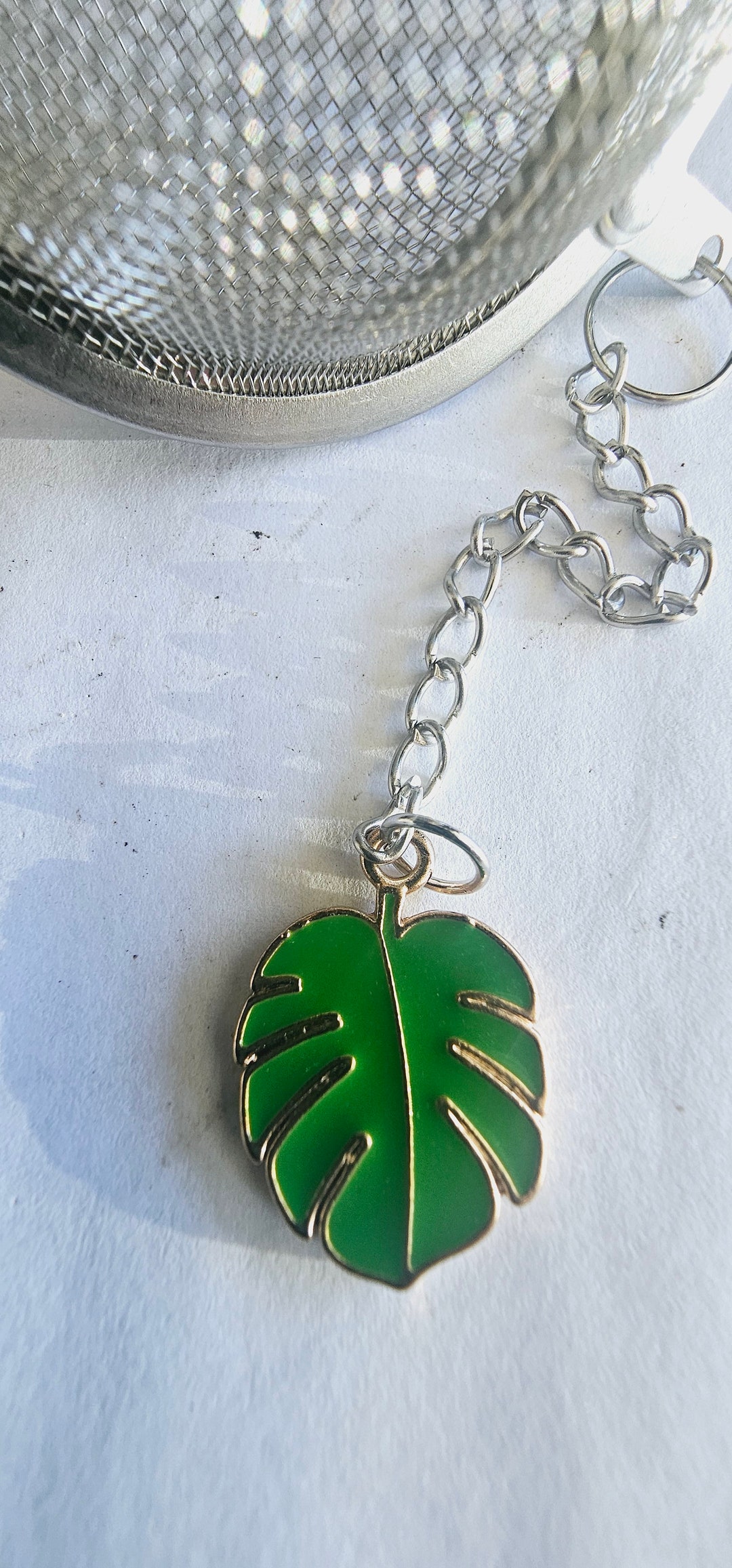 Green Leaf Tea Ball Infuser Tea Steeper Strainer Etsy