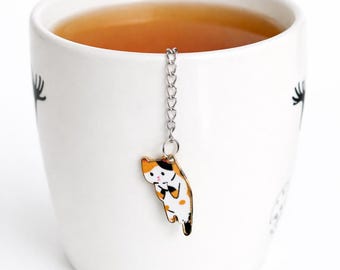 Hanging cat tea ball infuser tea steeper strainer gift