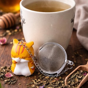 Tiger Cat Tea Infuser | Stainless Steel Loose Leaf Strainer | Animal Accessory