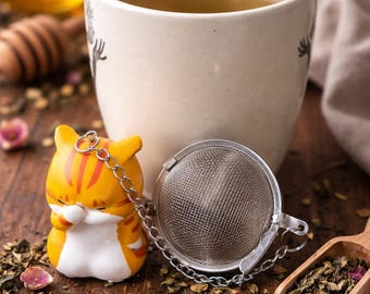 Tiger Cat Tea Infuser | Stainless Steel Loose Leaf Strainer | Animal Accessory