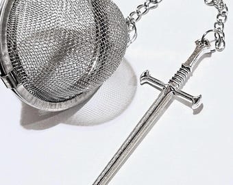 Zwaard thee-ei met middeleeuws thema steilere losse thee