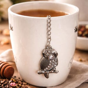 Infusore per tè a forma di gufo / Colino per tè in foglie sfuse in acciaio inossidabile
