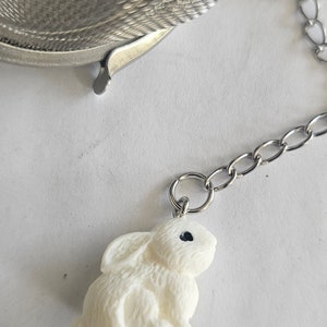 Bunny rabbit charm tea infuser ball tea steeper strainer gift