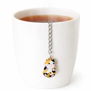 Süßer Katzen Tee Infuser Anhänger - Kawaii Katzen Becher Zubehör - Tee-Liebhaber-Geschenk - Loses Blatt Tee-Zubehör