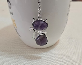 Kitty cat purple tea infuser ball tea steeper strainer gift