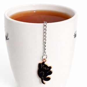 Infusor de té con forma de gato juguetón • Bola de té de malla con forma de gatito • Regalo para amantes de los gatos