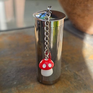 Mushroom charm stainless steel tea infuser steeper strainer gift