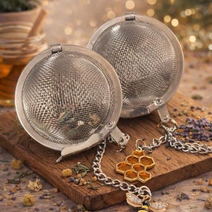 Juego de 2 infusores de té, uno con una abeja y el segundo con una colmena, regalo para los amantes del té, mascota de té.